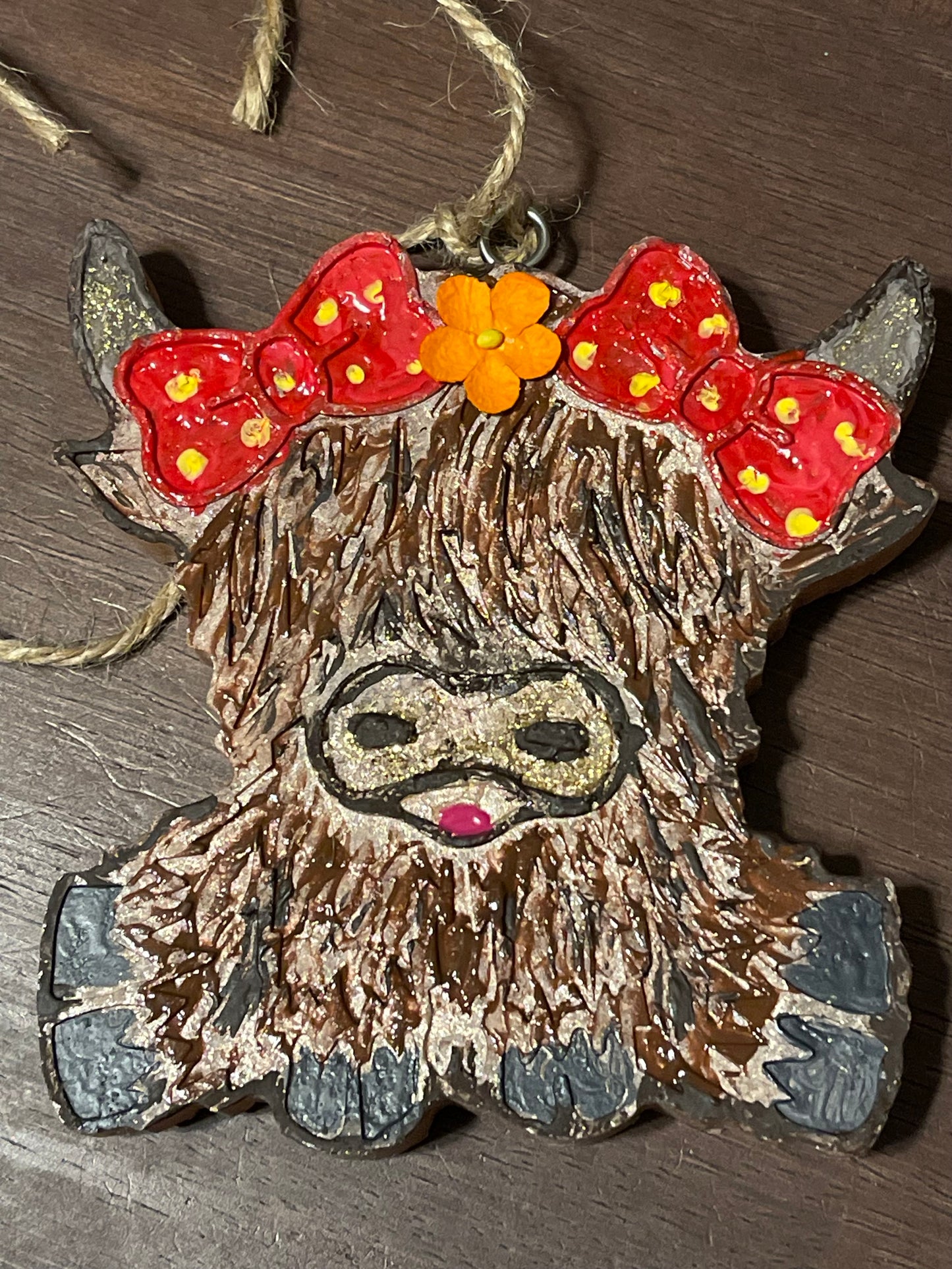 Highland Cow Car Freshie (Mahogany Teakwood)