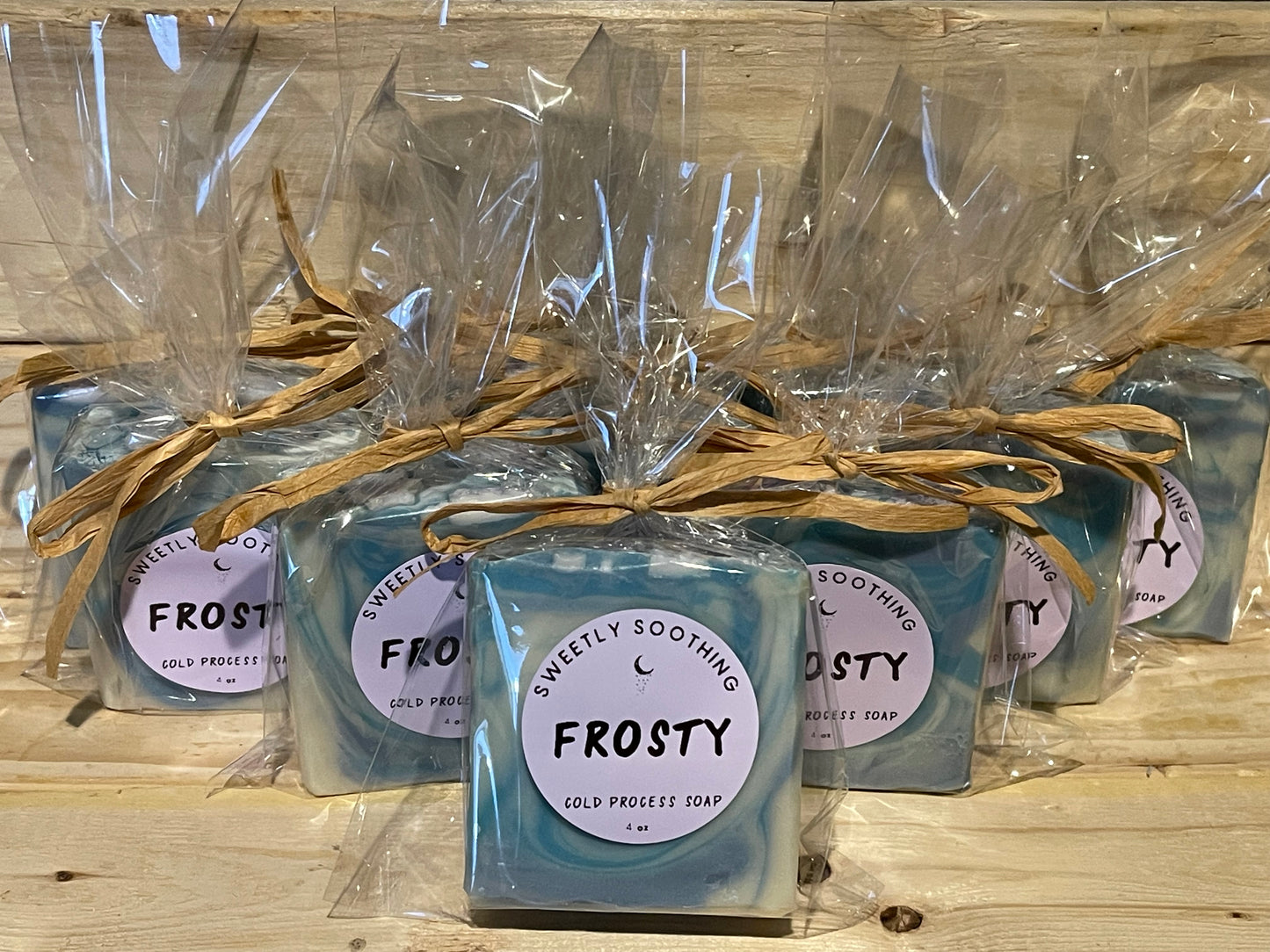 Frosty cold process soaps